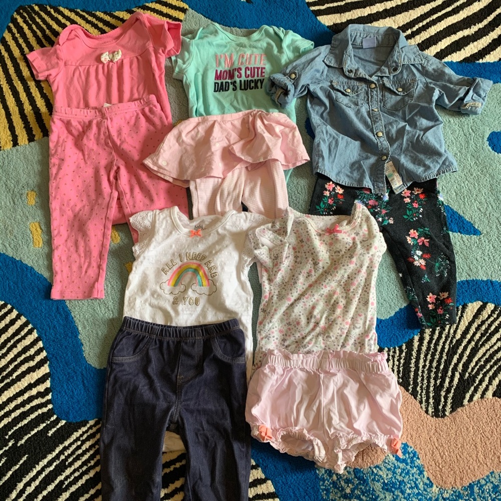 6-12 month girl clothing bundle SWIPE>>>